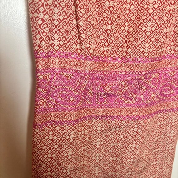 Sigrid Olson Lined Embroidered Print Dress - Size 8 - Picture 2 of 4